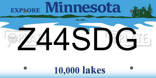 Z44SDG Minnesota License Plate