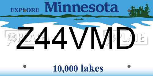 Z44VMD Minnesota License Plate
