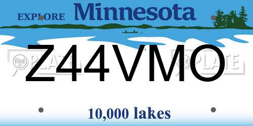 Z44VMO Minnesota License Plate