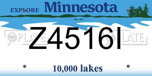 Z4516I Minnesota License Plate