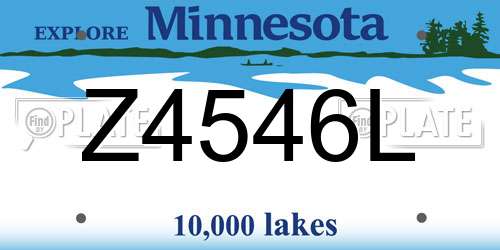 Z4546L Minnesota License Plate