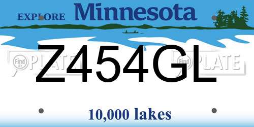 Z454GL Minnesota License Plate