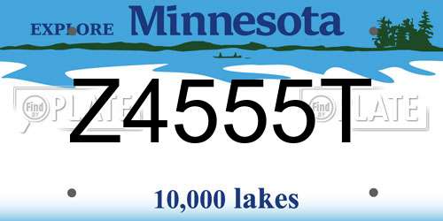 Z4555T Minnesota License Plate