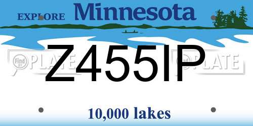Z455IP Minnesota License Plate