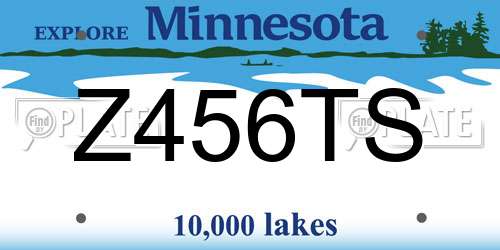 Z456TS Minnesota License Plate