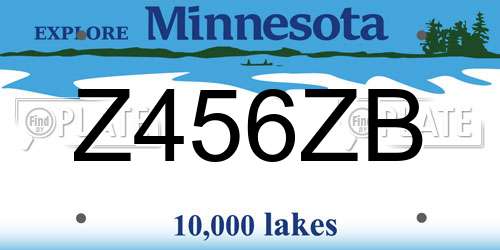Z456ZB Minnesota License Plate