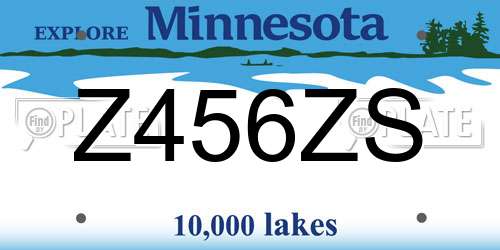 Z456ZS Minnesota License Plate