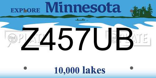 Z457UB Minnesota License Plate