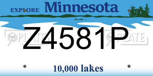 Z4581P Minnesota License Plate