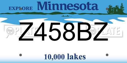 Z458BZ Minnesota License Plate