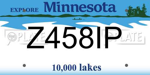 Z458IP Minnesota License Plate