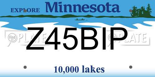 Z45BIP Minnesota License Plate