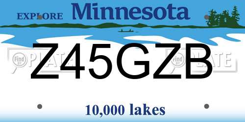Z45GZB Minnesota License Plate