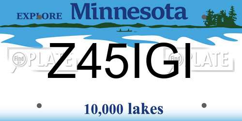 Z45IGI Minnesota License Plate