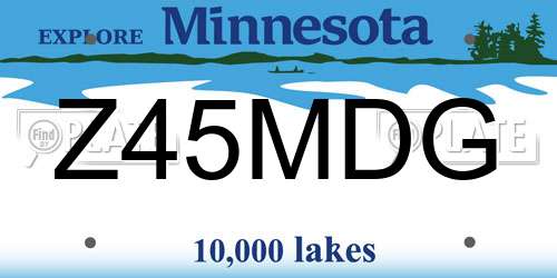 Z45MDG Minnesota License Plate