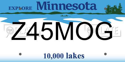 Z45MOG Minnesota License Plate