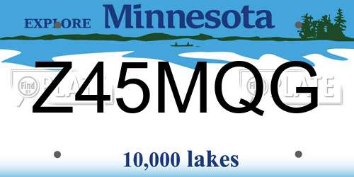 Z45MQG Minnesota License Plate