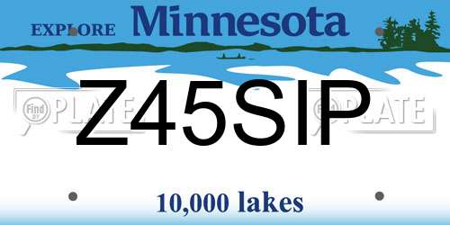 Z45SIP Minnesota License Plate
