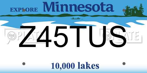 Z45TUS Minnesota License Plate