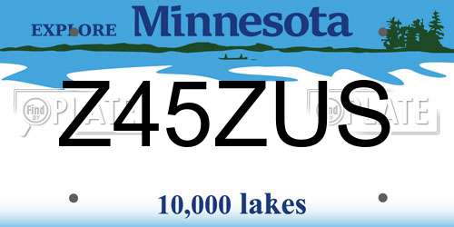 Z45ZUS Minnesota License Plate
