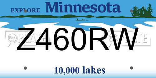 Z460RW Minnesota License Plate