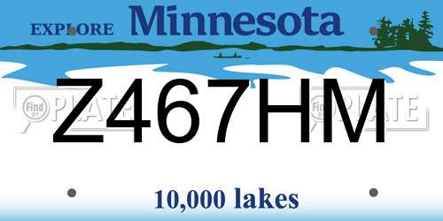 Z467HM Minnesota License Plate