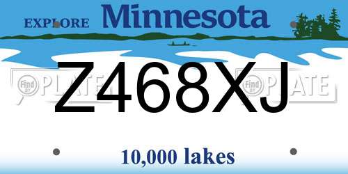 Z468XJ Minnesota License Plate