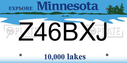 Z46BXJ Minnesota License Plate