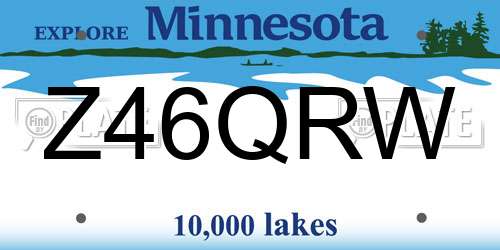 Z46QRW Minnesota License Plate