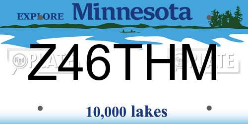 Z46THM Minnesota License Plate