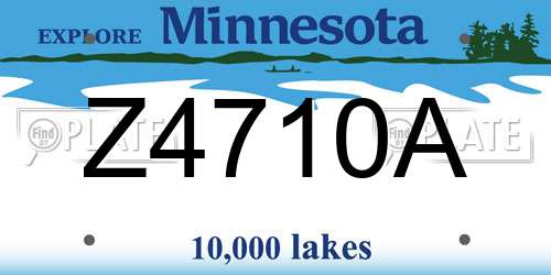 Z4710A Minnesota License Plate