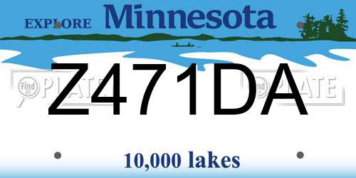 Z471DA Minnesota License Plate