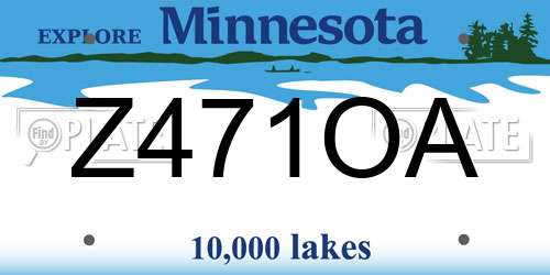 Z471OA Minnesota License Plate