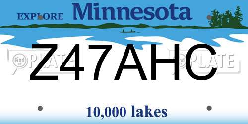 Z47AHC Minnesota License Plate