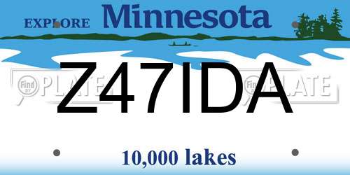 Z47IDA Minnesota License Plate