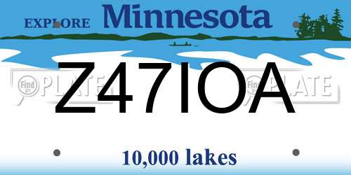 Z47IOA Minnesota License Plate