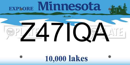 Z47IQA Minnesota License Plate