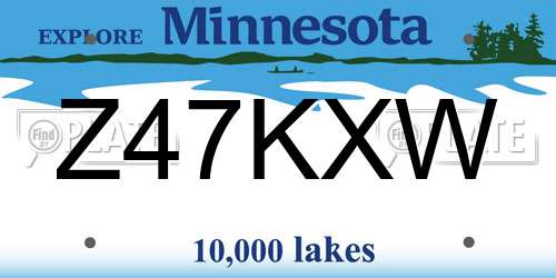Z47KXW Minnesota License Plate
