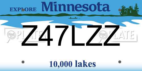 Z47LZZ Minnesota License Plate