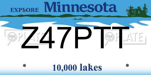 Z47PTT Minnesota License Plate