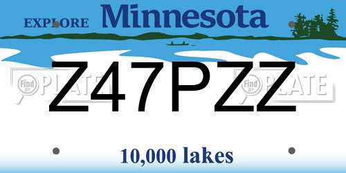 Z47PZZ Minnesota License Plate