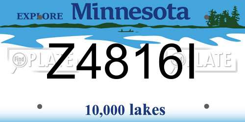 Z4816I Minnesota License Plate