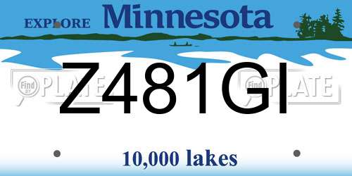 Z481GI Minnesota License Plate