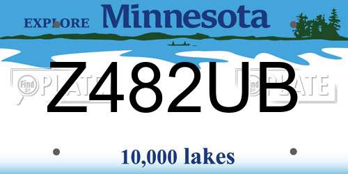 Z482UB Minnesota License Plate