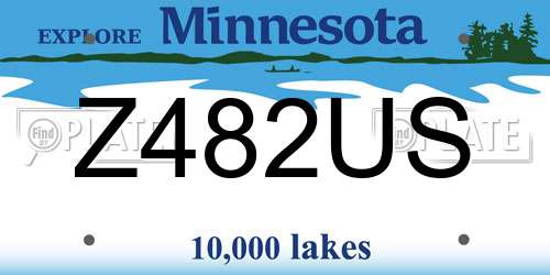 Z482US Minnesota License Plate