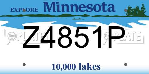 Z4851P Minnesota License Plate