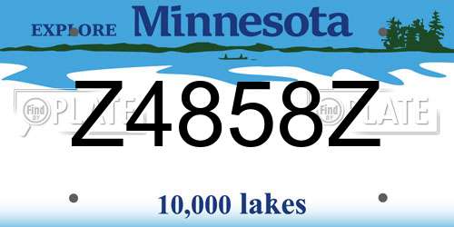Z4858Z Minnesota License Plate