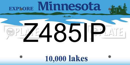 Z485IP Minnesota License Plate