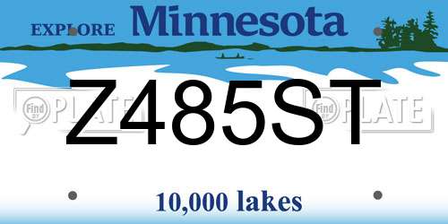 Z485ST Minnesota License Plate