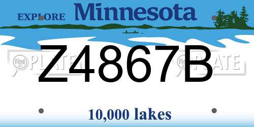 Z4867B Minnesota License Plate